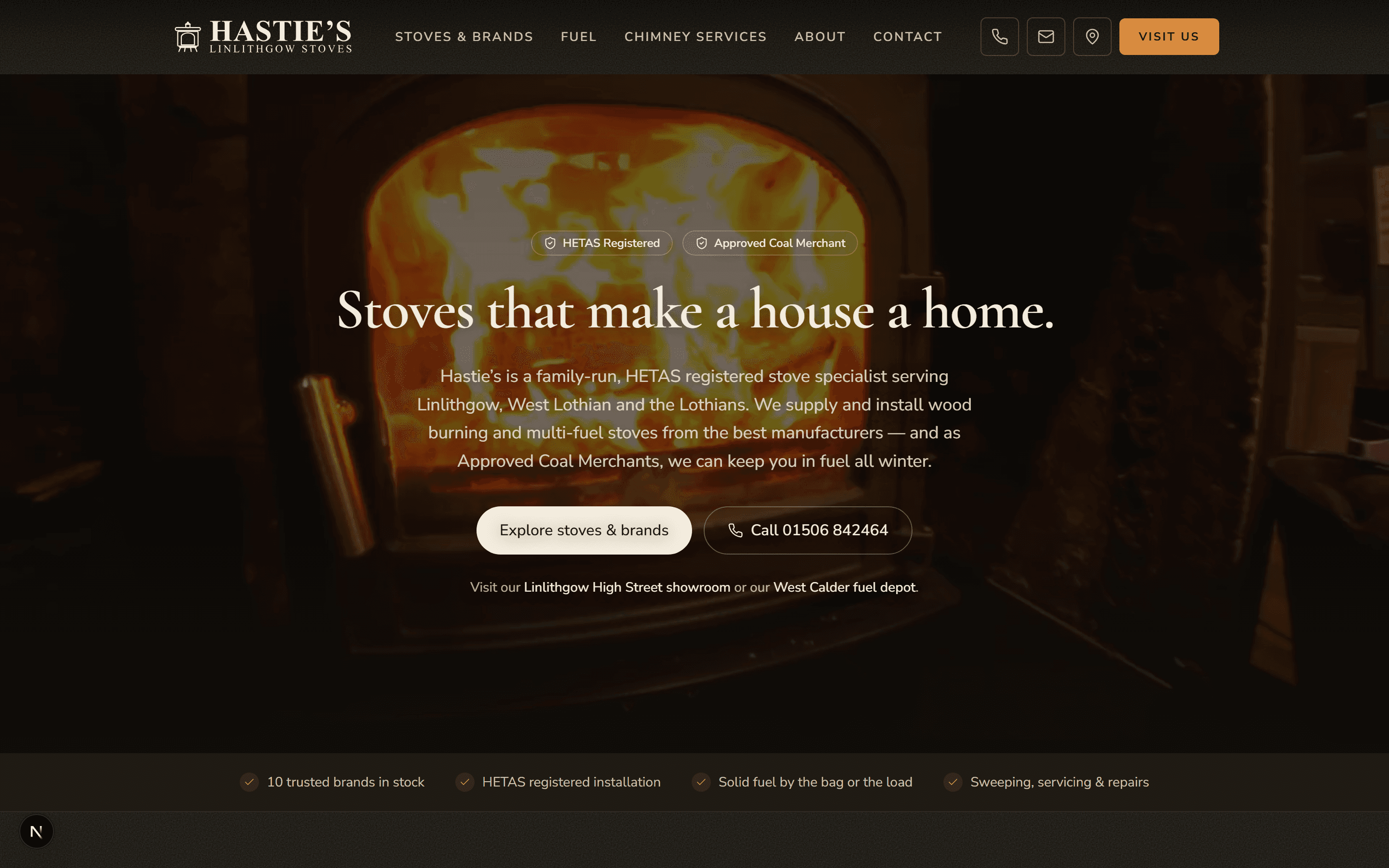 Hastie's Stoves website